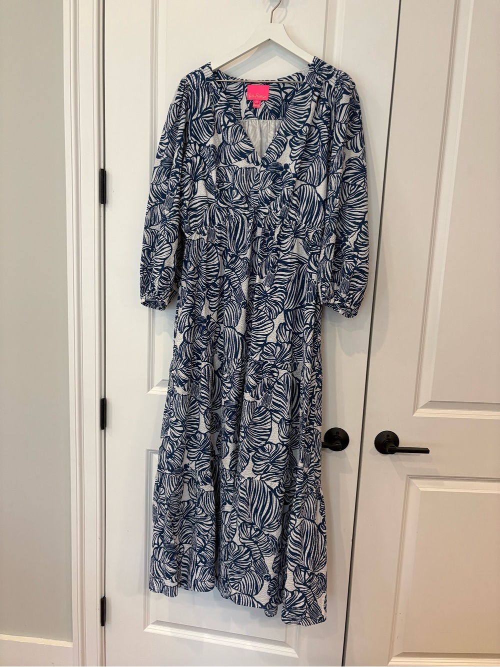 Lilly Pulitzer Deacon Dress in Aegean Navy Beach Path, size 16